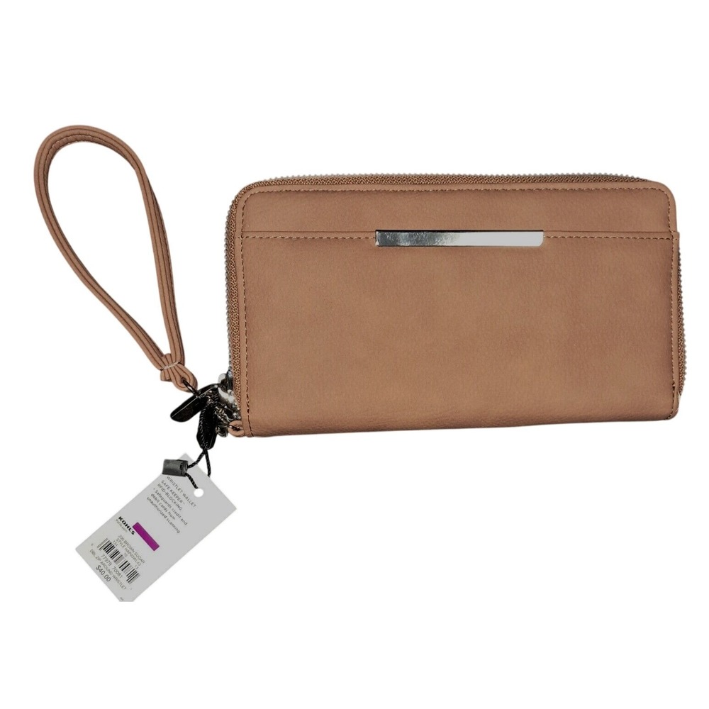 Apt 9 wrist wallet, Brown, 8 x 4.5 x 2, zip close